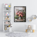 Flowers On Chair Paint By Numbers DIY Frameless Picture On Canvas Craft Kit