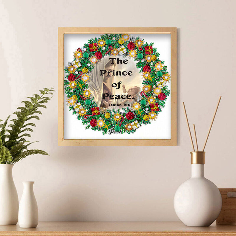 5D DIY Diamond Painted Christmas wreath Partial Special Rhinestone Set