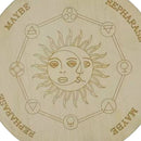 Wooden Divination Pendulum Board w/ Stars Moon Carved Coaster (Green 25cm)