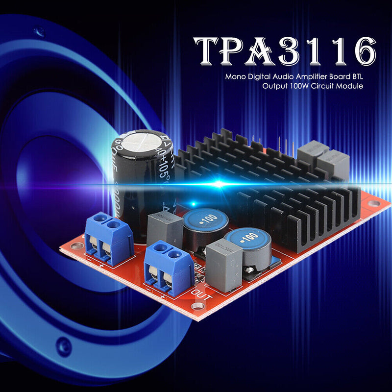 TPA3116 Mono Digital Power Audio Amplifier Board Module BTL Output 100W DIY Kit
