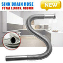 Sink Drain Hose Steel Flexible Washbasin Waste Set Hose Drain Sink V4Q3