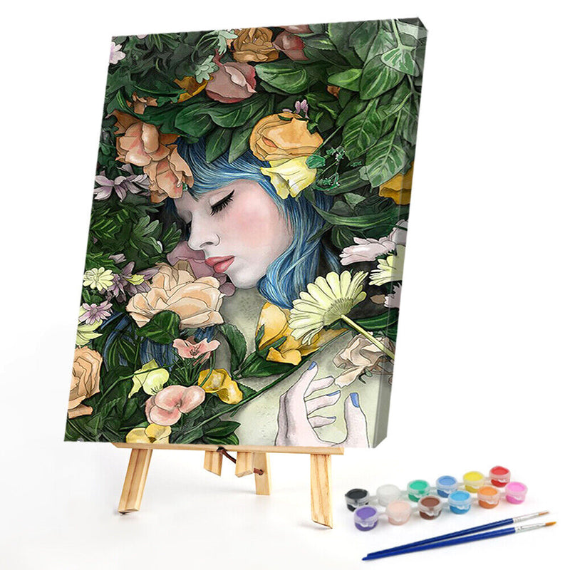 Paint By Numbers Kit DIY Beauty in Flowers Colouring Oil Art Picture Craft