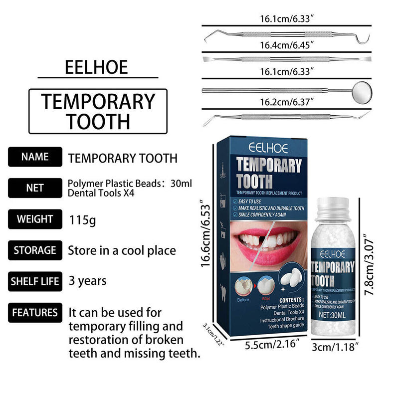Tooth Filling Repair Beads for Missing Broken Teeth Strong Abrasion Resistance
