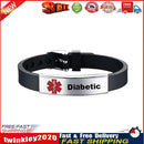 Medical Warning Alert Bracelet Epilepsy Allergy Sign Wristbands (Diabetic) Newly