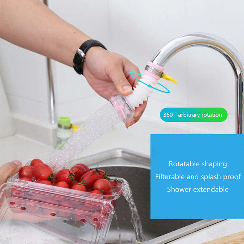 Kitchen Faucet Spouts Tap Splash-Proof Water Purifier Filter Tools (Pink) Newly