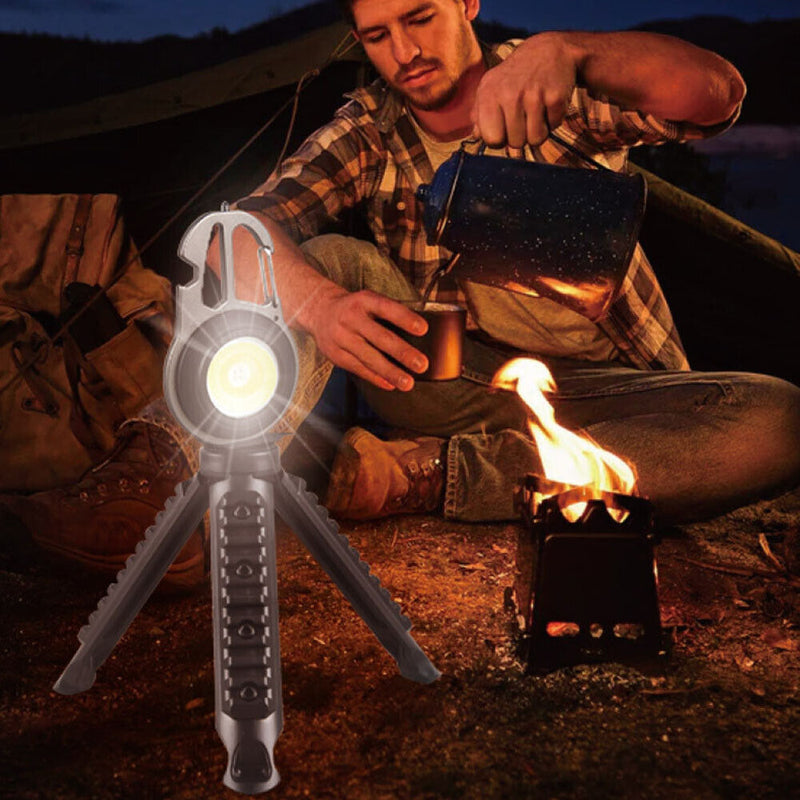 Pocket Keychain Flashlight Tripod Work Light Bracket for Outdoor Camping
