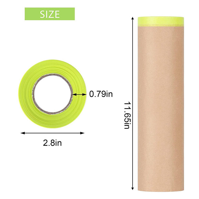 12m Auto Spray Paint Masking Kraft Paper Film Roll for Furniture Car (60cm)