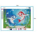 5D DIY Full Drill Diamond Painting Cartoon Dolphins Cross Stitch Embroidery Rhine