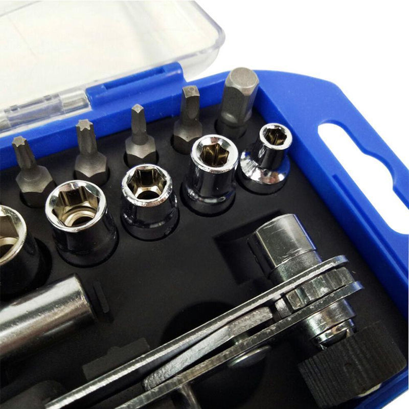 23pcs Sleeve Screwdriver Ratchet Wrench Socket Spanner Drill Repair Tool Newly