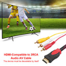 HDTV Male to 3RCA Audio Video AV Cable Cord Adapter Or TV Set-Box DVD Laptop
