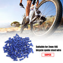 50pcs Metal Nipples for 14G 2mm Spokes Mountain Bike Cycling Parts (Blue) Newly