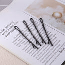Metal Waved Hair Clip U-shaped Non-Slip Hair Pin for Thick Hair (Black) Newly