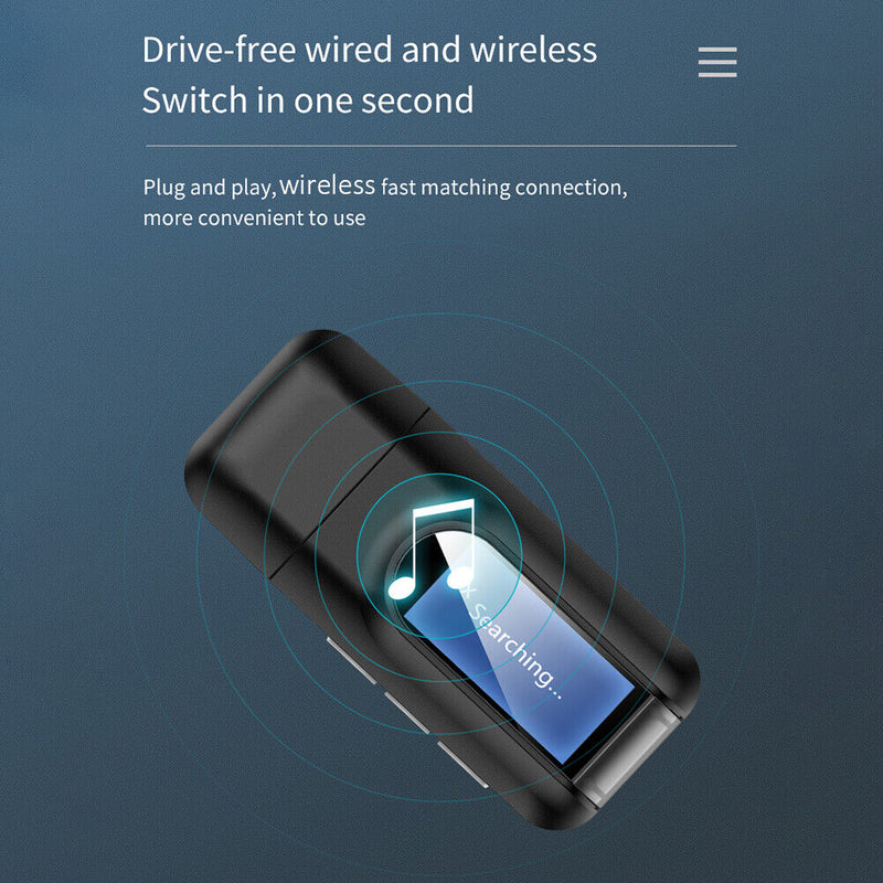 LCD USB Bluetooth-compatible 5.0 Wireless Audio Transmitter Receiver 3.5mm