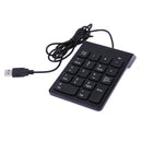 Mini USB Numeric Keyboard 18-Button Num Pad Wired Number Keyboard Digita