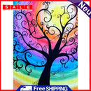 5D DIY Full Round Drill Diamond Paint Colorful Tree Mosaic Rhinestone Picture