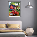 5D DIY Diamond Painting Kits Red House and Car Full Round Drill Crafts Mosa
