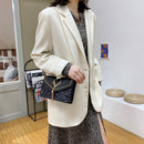 Retro Women Hit Color Mini Shoulder Crossbody Bag Sequins Tassel PU Flap Purse