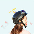 Motorcycle Bike Helmet Fan Decoration Cute Suction Cup Propeller (Yellow) Newly
