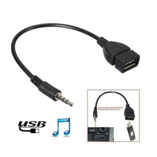 1*3.5mm Male Car Audio AUX Jack to USB Type A Female Adapter Converter O3Q4