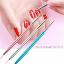 Fashion Drawing Metal Handle Manicure Tool Nail Art Nail Liner Painting Pen