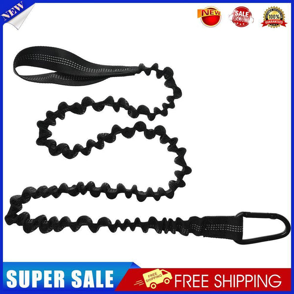 Elastic Kayak Paddle Leash Adjustable Paddle Strap (Black)