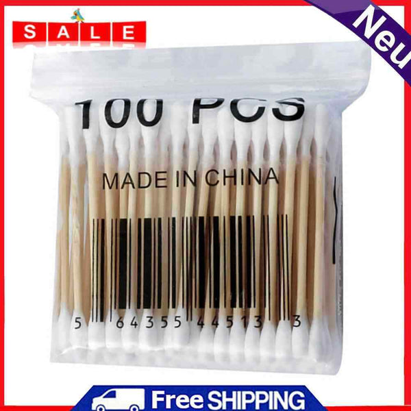 100pcs Double Head Cotton Stick Outdoor Available Cotton Swab First Aid Kit