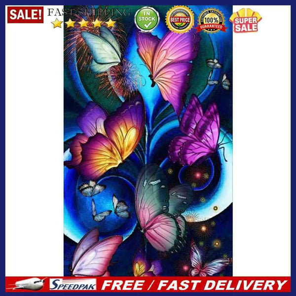 5D Diamond Painting Butterfly Full Round Drill Rhinestone DIY Home Decorati