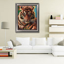 5D DIY Full Round Drill Diamond Painting Tiger Cross Stitch Mosaic Kit Pictur
