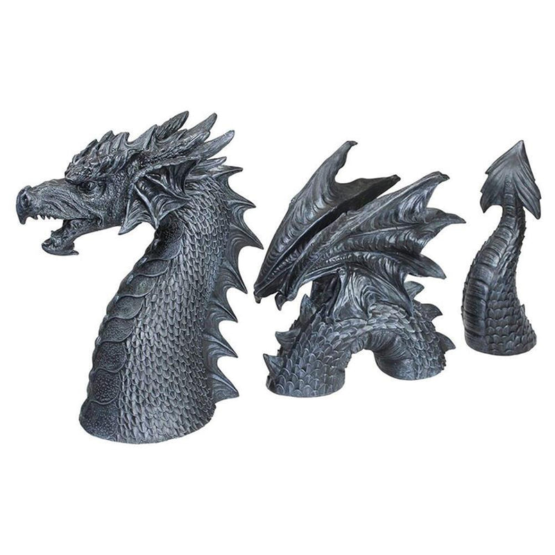 Gothic Dragon Statues Fantasy Animal Dragon Figures Garden Decor (2pcs)