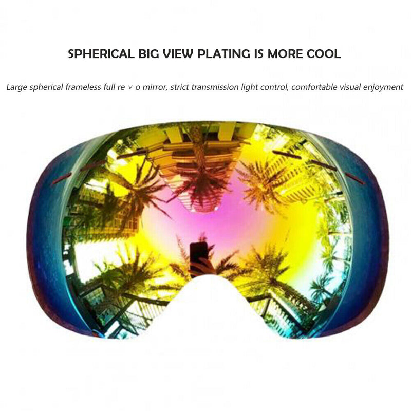 Ski Goggles Anti-Fog Snowboard UV Protection Sports Glasses (Red Lens) Newly