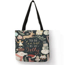 CalligraphPrinted Shoulder Shopping Bag Casual Large Tote Handbag (40*40cm)
