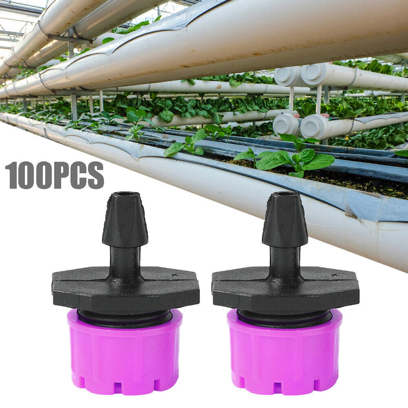 100pcs Adjustable Water Dropper Irrigation Hose Drip Head (Rose Red)
