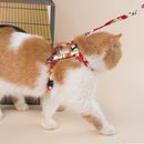 Adjustable Cat Traction Rope Japanese Print Chest Strap for Pet Outdoor Walking