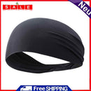 Women Men Elastic Headband Breathable Sweat Absorption Headdress (Black)