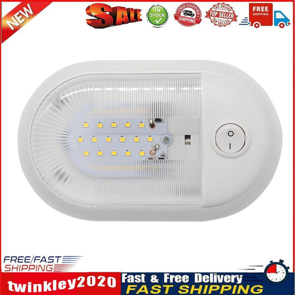 12-24V 24 LED Dome Light Ceiling Lamp with Switch for RV Marine Boat Yacht Newly