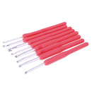 8 sizes Soft Plastic Handle Home Aluminum Crochet Knit Hook Needle  Rose