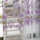 Peony Curtain Living Room Bedroom Home Door Window Curtain (Purple) Newly