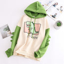 Women Teen Dinosaur Hoodies, Cute Animal Hooded Sports Sweatshirt (L)