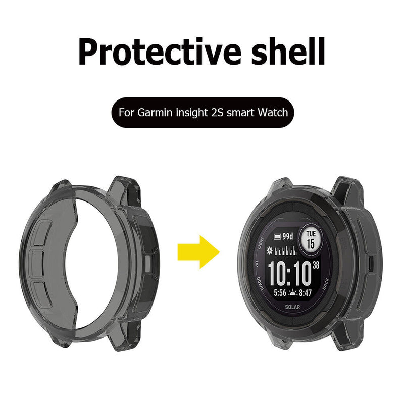 Clear Frame Watch Cover Case for Garmin Instinct 2S Bumper Shell (Black) Newly