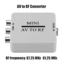 Portable AV To RF Mini HD Video Converter Adapter Box RF Amplifier TV Switcher