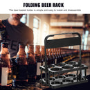 Portable Beer Rack Foldable Plastic Beer Basket Durable Wine Rack (Black) Newly