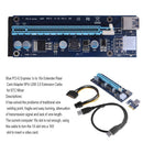 Blue PCI-E Express 1x to 16x Riser Card 6Pin USB 3.0 Cable for BTC Miner
