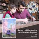 1000 Pieces DIY Purple Train Puzzle Educational Learning Assembling Jigsaw