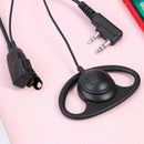 2 Pin D-Shape Earpiece w/ PTT Mic for Baofeng Kenwood Walkie-talkie (PVC) Newly