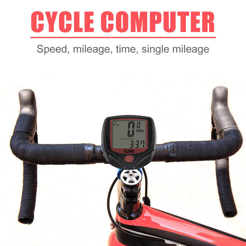 SUNDING 548B Waterproof MTB Bike Timer Bicycle Digital LCD Odometer Speedometer