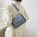 Retro Women Solid Color Underam Shoulder Bag Ladies PU Leather Square Flap Purse