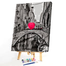 Painting By Numbers DIY Heart Bridge Canvas Oil Art Picture Home Wall Decor Kit
