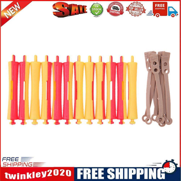 12pcs Perm Bar Rubber Band Hair Curler Hairdressing Tool(Random Color/5#)