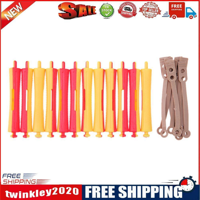 12pcs Perm Bar Rubber Band Hair Curler Hairdressing Tool(Random Color/5