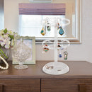 Rotating Jewelry Display Stand Plastic Earrings Rack Necklace Dish (Clear)